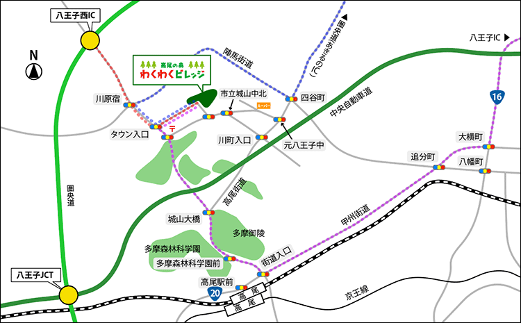 車でお越しの方