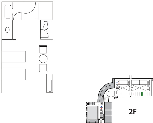 洋室 2名部屋：12畳　図面