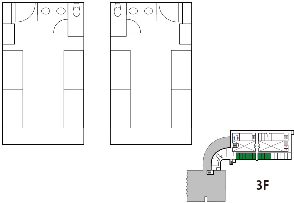 洋室 8名部屋：15畳　図面